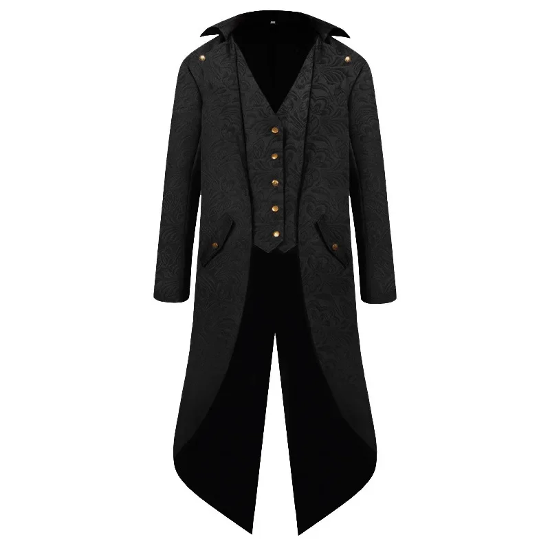 New Men's Medieval Vintage Mid-length Jacquard Tuxedo