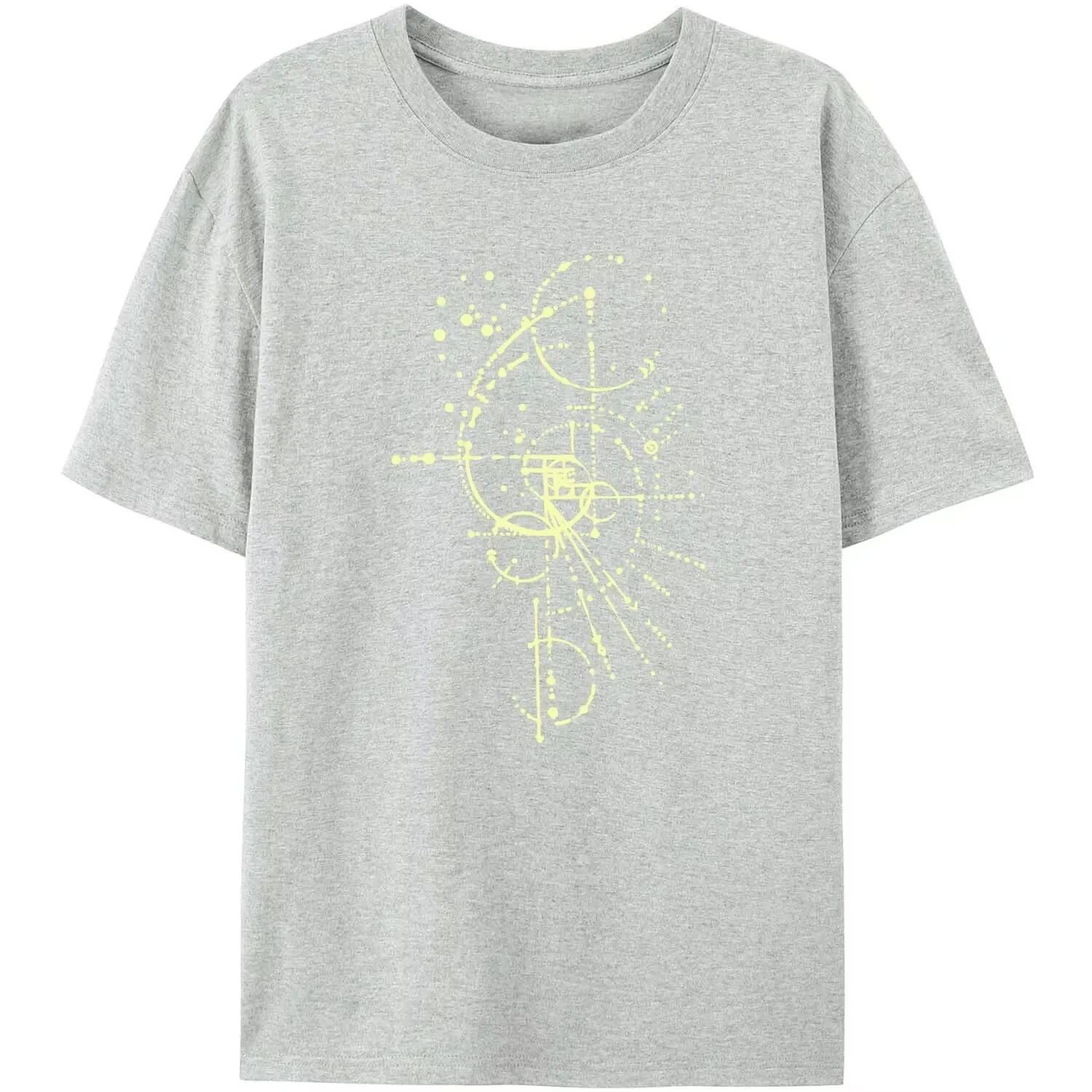 Gold Fibonacci Rectangle Natural Pattern Graphic T-Shirt, Unisex Y2K Tee, Outdoor Casual Fashion Short Sleeve Tops