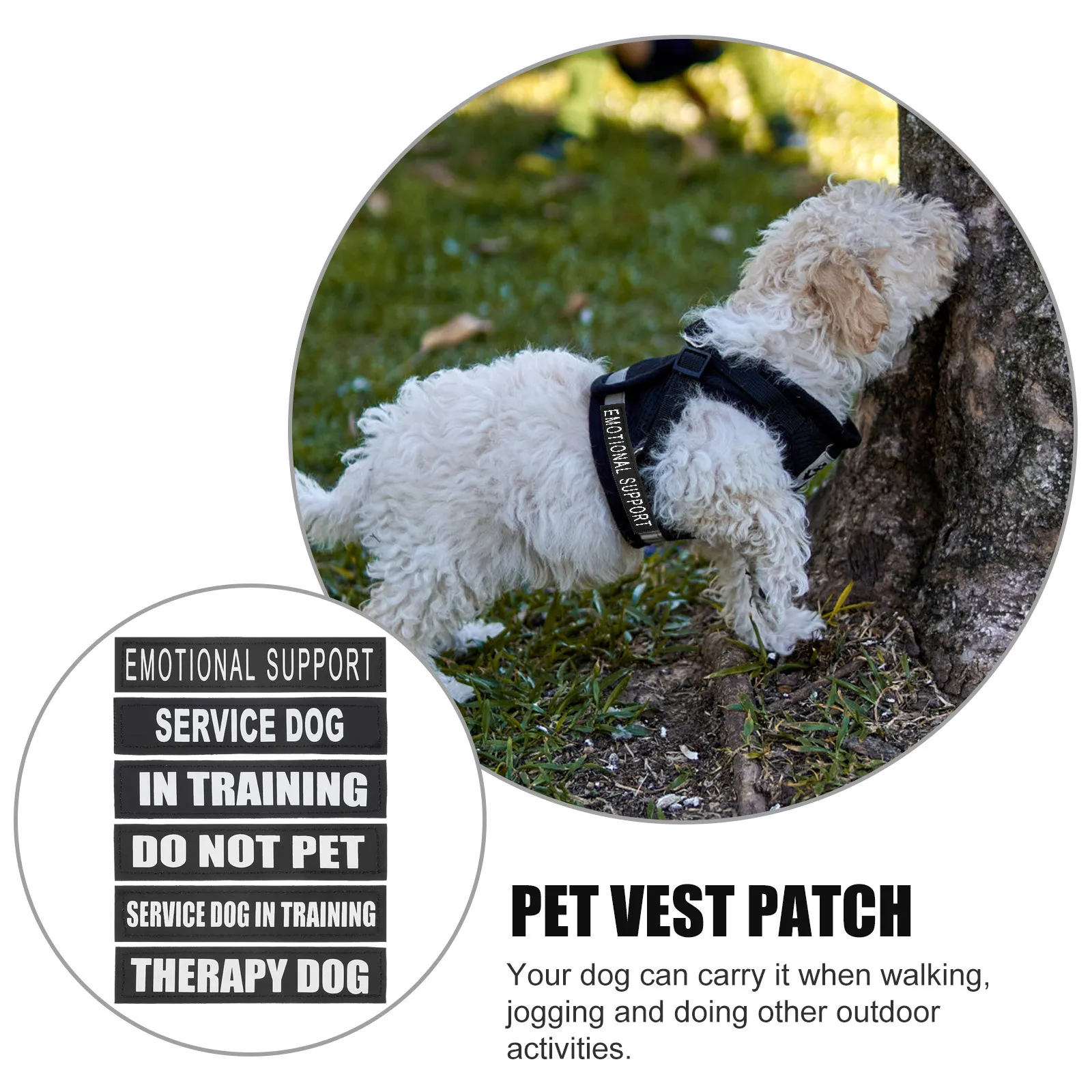 

Dog Chest Strap Sticker Removable Black Reflective Patches For Pet Clothing Decor Vest Accessory Self Adhesive Decal