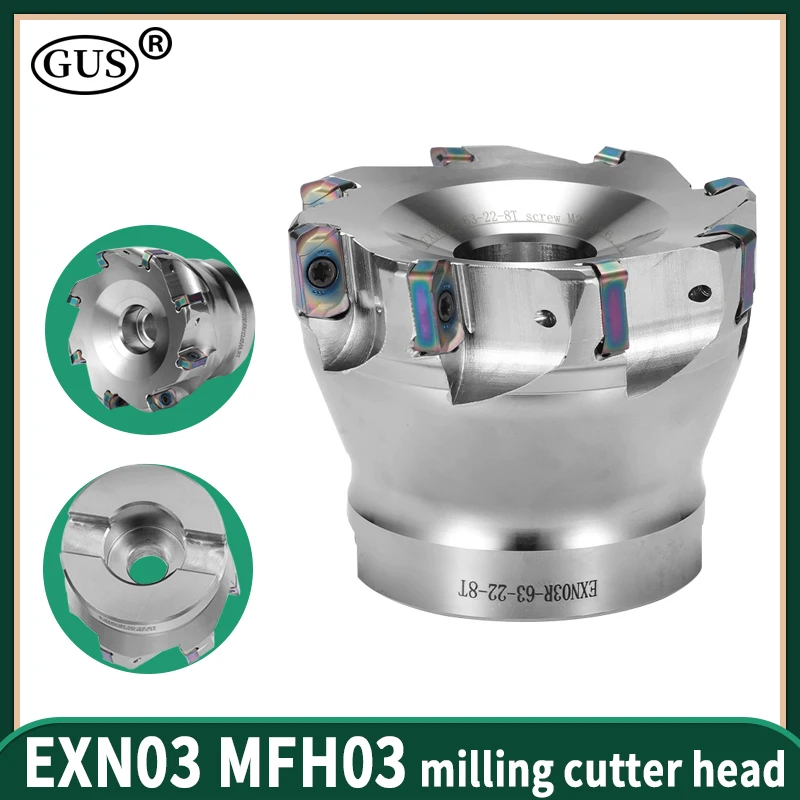 High Precision EXN03R MFH03 Fast Feed 40 50 63 80 Roughing Milling Cutter Head for LNMU0303ZER XLOGU030310ER Insert Lathe Parts