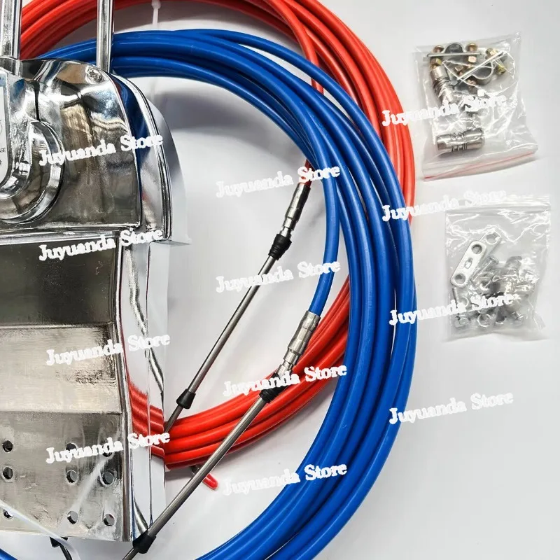 

Dual Handle Throttle Controller Cable Pull Manipulator External Unit Universal Gear Soft Shaft Marine Throttle Head