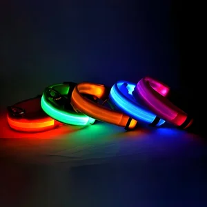 Nylon Led Night Security Flading Necklace for Pet Dogs, Luminous Fluorescent Handle, Dark Shine, Dog Accessories 10 Main Sales Current for Dog - №3