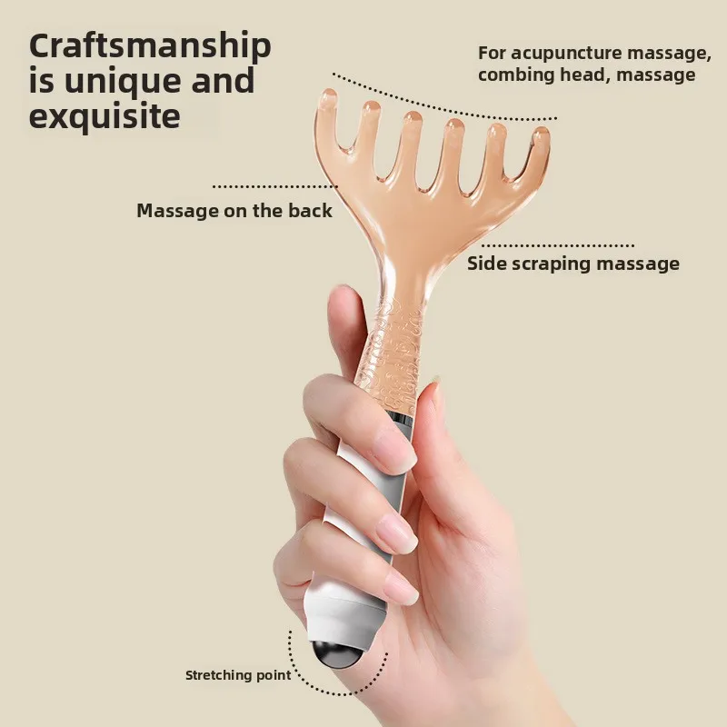 مشط قرن الوعل الغزلان، مشط صغير، مشط تدليك بخمسة أصابع، أمشاط أدوات العناية بالشعر للتدليك المضاد للكهرباء الساكنة