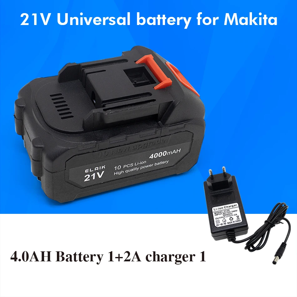 The new 4AH high-power durable lithium battery, charger, suitable for Makita 21V series electric tool