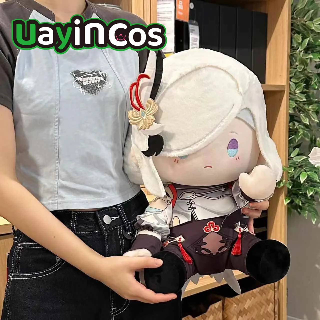 40cm Genshin Impact Shenhe Cartoon Stuffed Sitting Plushies Plush Cotton Doll Clothes Soft Pillow Anime Figure Toy For Kids Gift