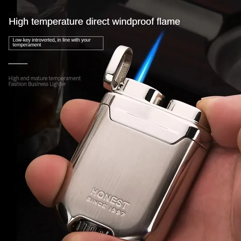 

Metal Mini Torch Gas Cigarette Lighter Portable Smoking Accessories Outdoor Windproof High-Flame Lighters High-end Gifts for Men