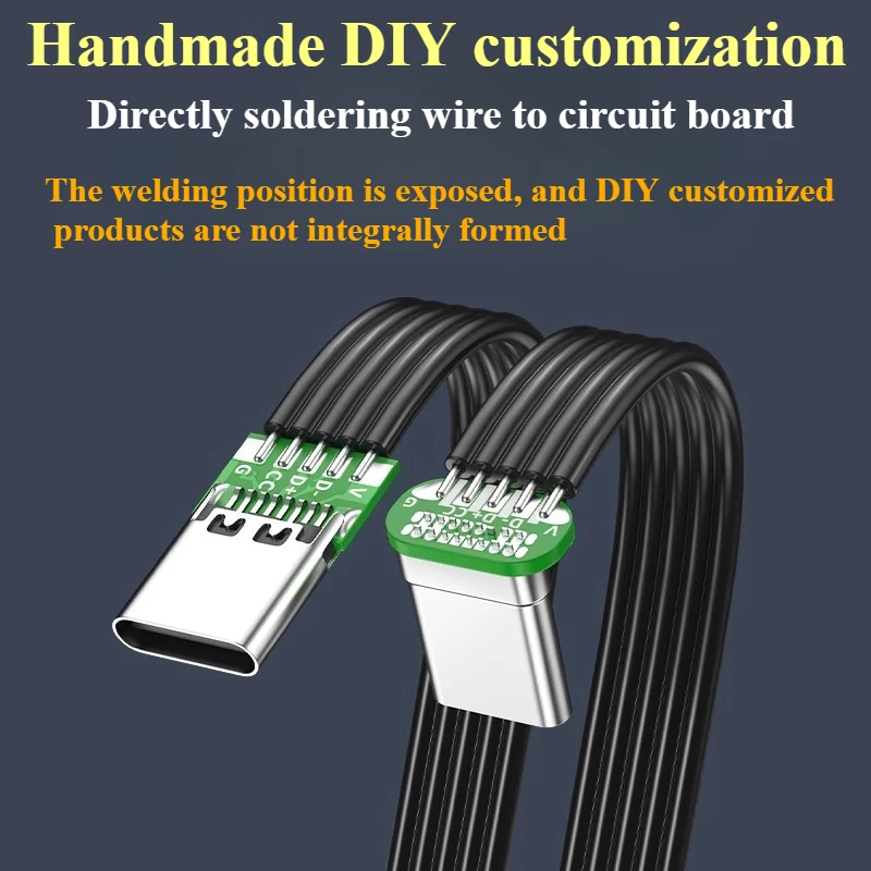 1pcs Flexible Flat Silicone Usb C To Usb C Cable Left/right Angled For Camera Phones 60w Fast 480mbps Data Transfer