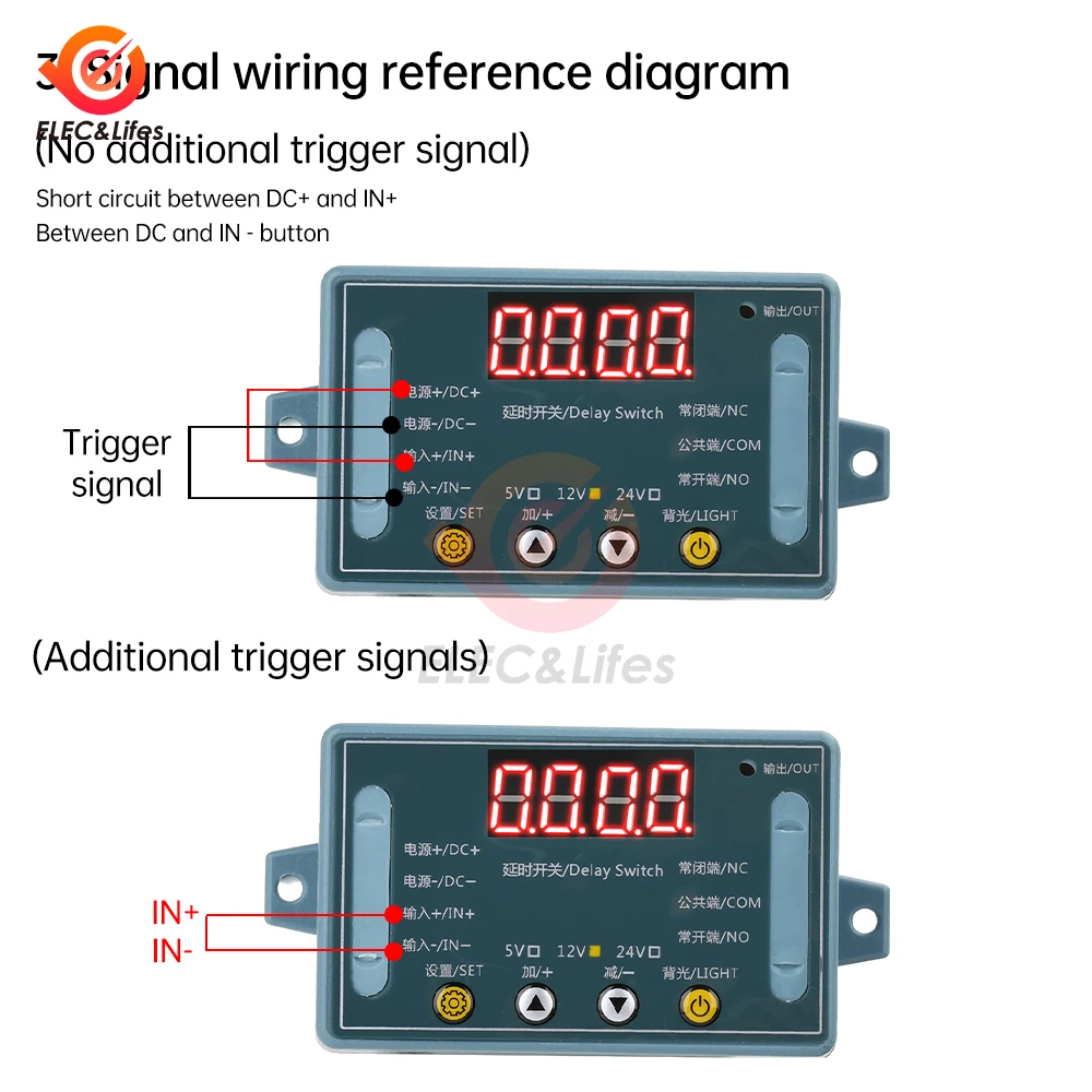 DC 5V 12V 24V LED Light Digital Time Delay Relay Trigger Cycle Timer Delay Switch Circuit Board Timing Control Module Smart Home