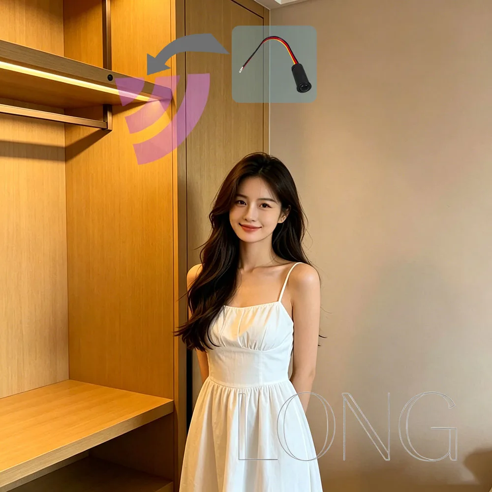 PIR Motion Sensor Switch DC5-24V 3A Human Body Infrared Induction Switch Hidden LED Sensor Switch for Wardrobe Cabinet Corridor