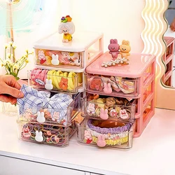 Plastic Hair Accessories Storage Box for Children, Desktop Organizer, Hair Clip, Jewelry, Head Rope, Rubber Band, Kids, Girl