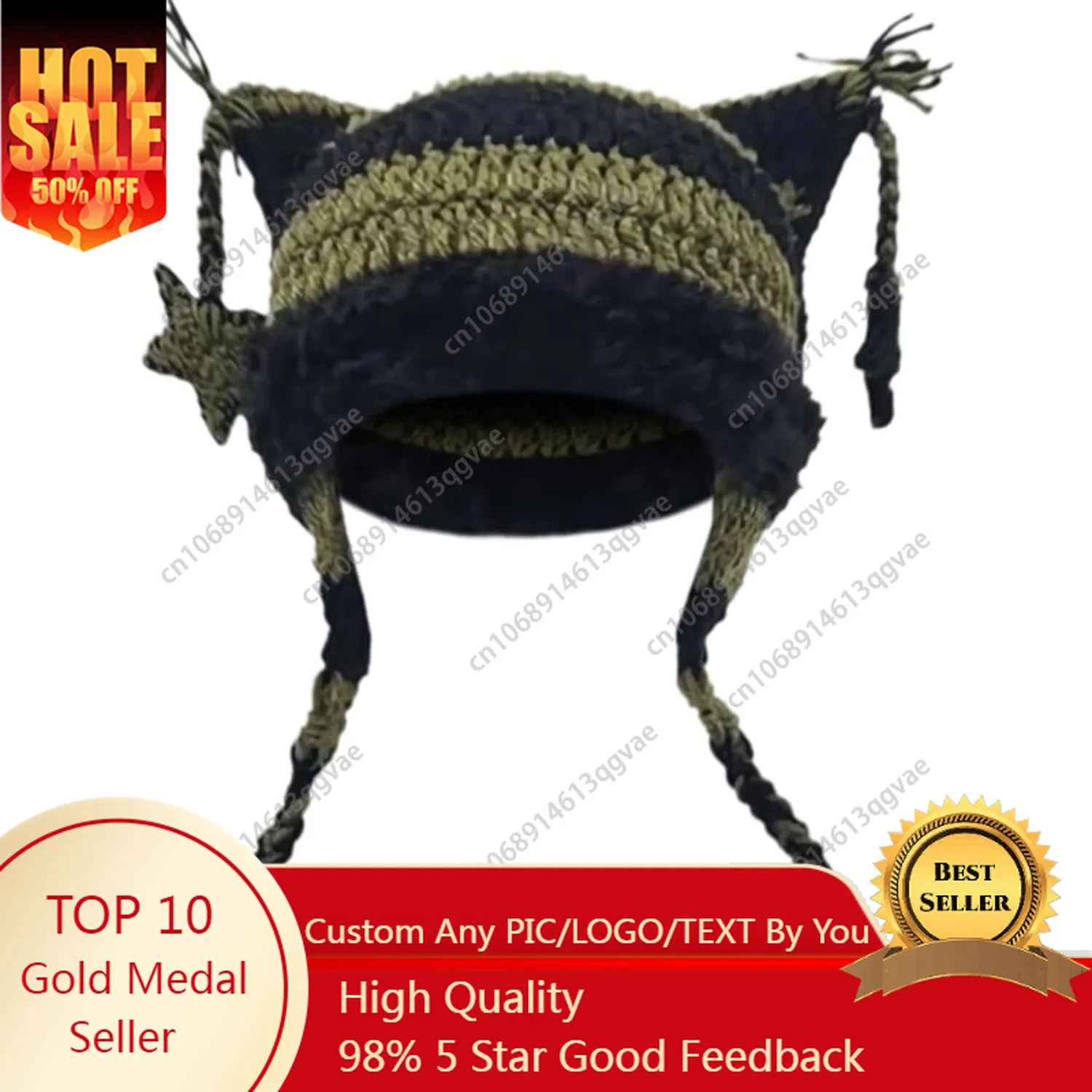 

Crochet Hats for Women Y2k Beanies Women's Knitted Cat Ear Hat Crochet Hat for Women Y2k Accessories