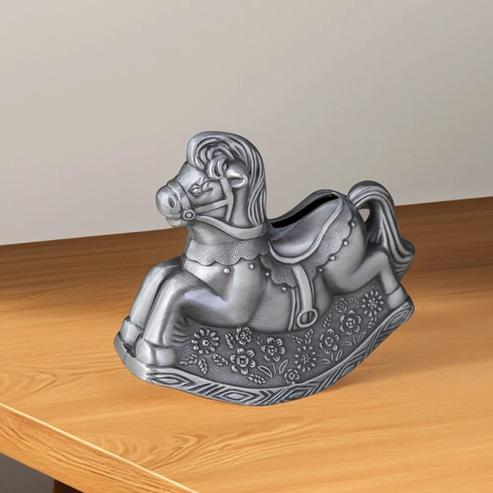 Banque d'argent cheval à bascule Unique pour filles, Adorable banque d'épargne, décor créatif, cadeau d'anniversaire idéal, métal incassable