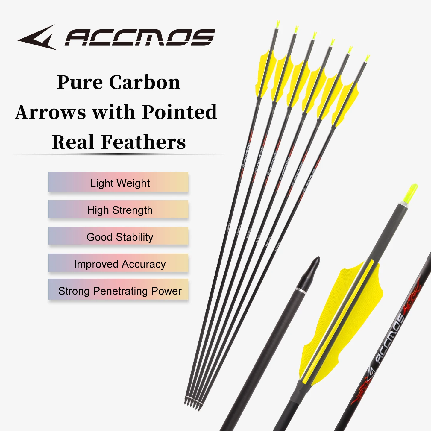 

12 шт. ID 6,2 мм, стрела из чистого углерода, 33 дюйма, позвоночник 250 300 350 400 500 600 700 800, вал для стрельбы из лука с 4 дюймами из натуральных перьев