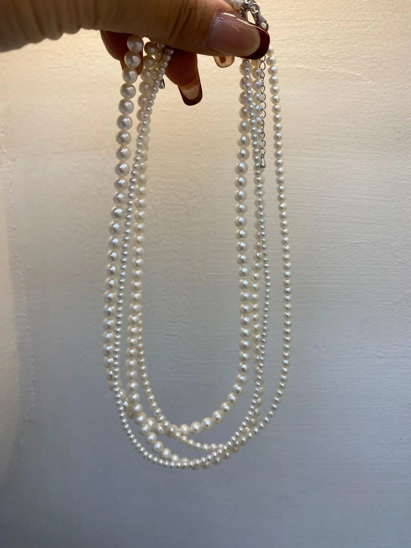 

Simple Elegant Freshwater Pearl Round Necklace for Women 2-6mm Small White Beads Collar Chain Neck Accessories Fashion Jewelry