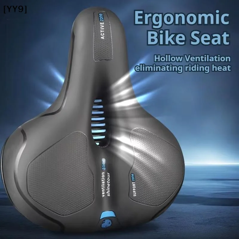 Hollow Breathable Bicycle Men Women Road Bike Shock Absorbing Comfortable Big Butt Bike Seat Safety[YY9]