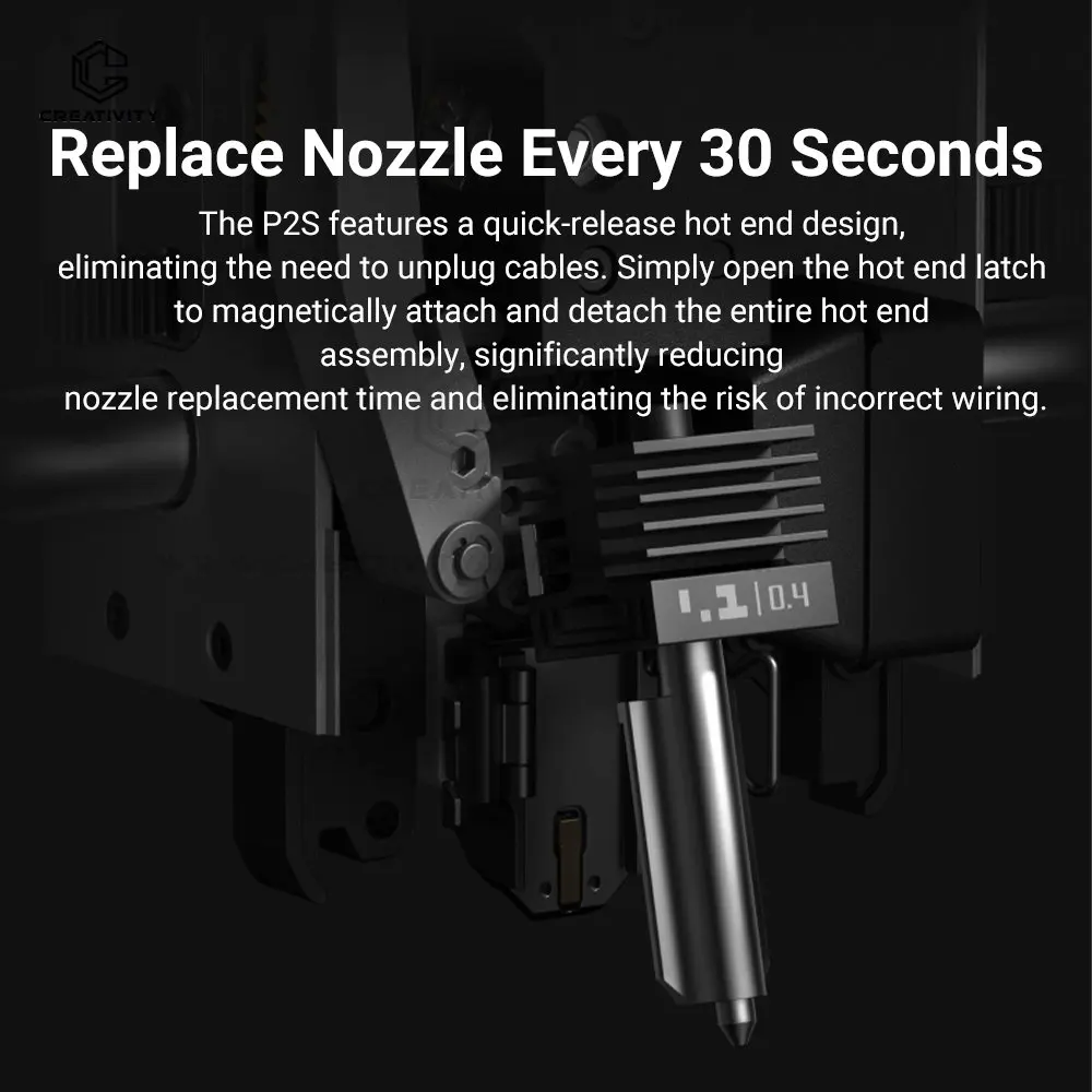 Bambu Lab P2S Hotend Kit 0.2 0.4 0.6 0.8mm Removable Hardened Steel Nozzle Hot End Kit For Bambu Lab P2S Nozzle Assembly