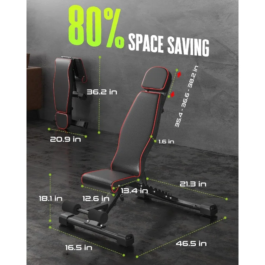 مقعد وزن قابل للتعديل لضغط مقاعد البدلاء مقعد تمرين مستقر عالي التحمل مقاعد وزن قابلة للطي للمنزل الصالة الرياضية انحدار الانحدار 90