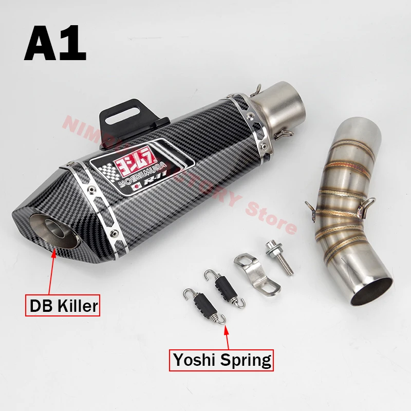 Z900 Slip-on 51mm Motorcycle Exhaust Muffler Middle Link Pipe Escape with DB Killer for Kawasaki Z900 2020 2021