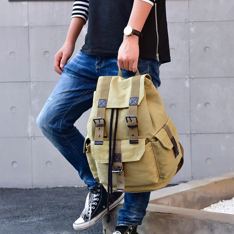 2024 New Men Canvas Backpack Men Backpacks Large Male Mochila masculina Casual travel bolsa For Boys 가방 High Quality school bags