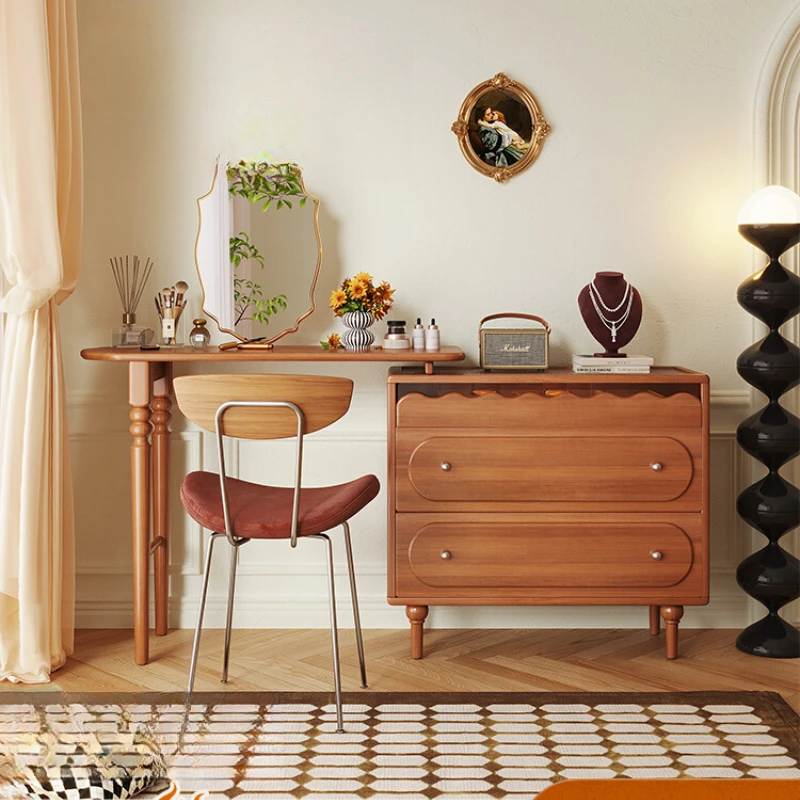 

Long Glass Vanity Tables Mirror Lights Large Woman Storage Organizer Dressers Drawers Makeup Nordic CoiffeuseFurniture Home