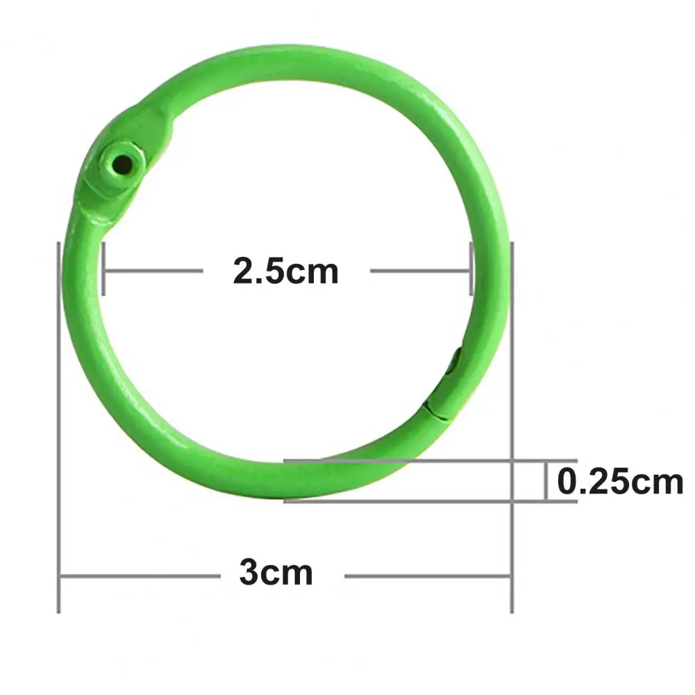 36ชิ้นห่วงโลหะยึดกระดาษการ์ดที่มีสีสันสแต็คพวงกุญแจหลวมใบไม้สมุดโน๊ตหนังสืออุปกรณ์การเรียน