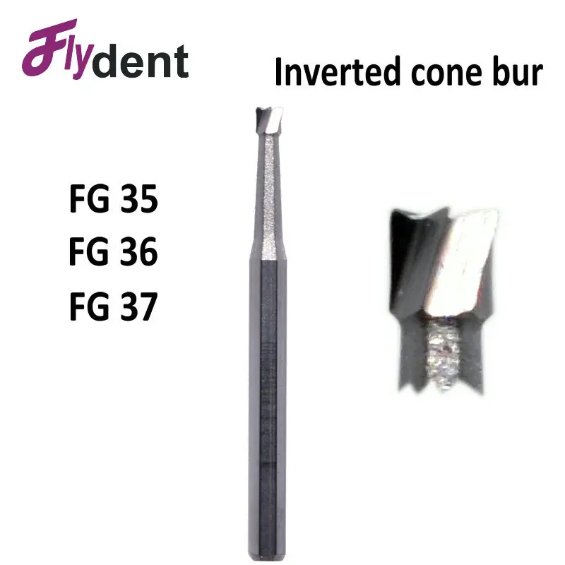 

10 Pcs Dental Fissure Burs Hig1h Speed Dental Product Dental Lab Carbide Burs Cone Head FG36 37 Dentist Tools