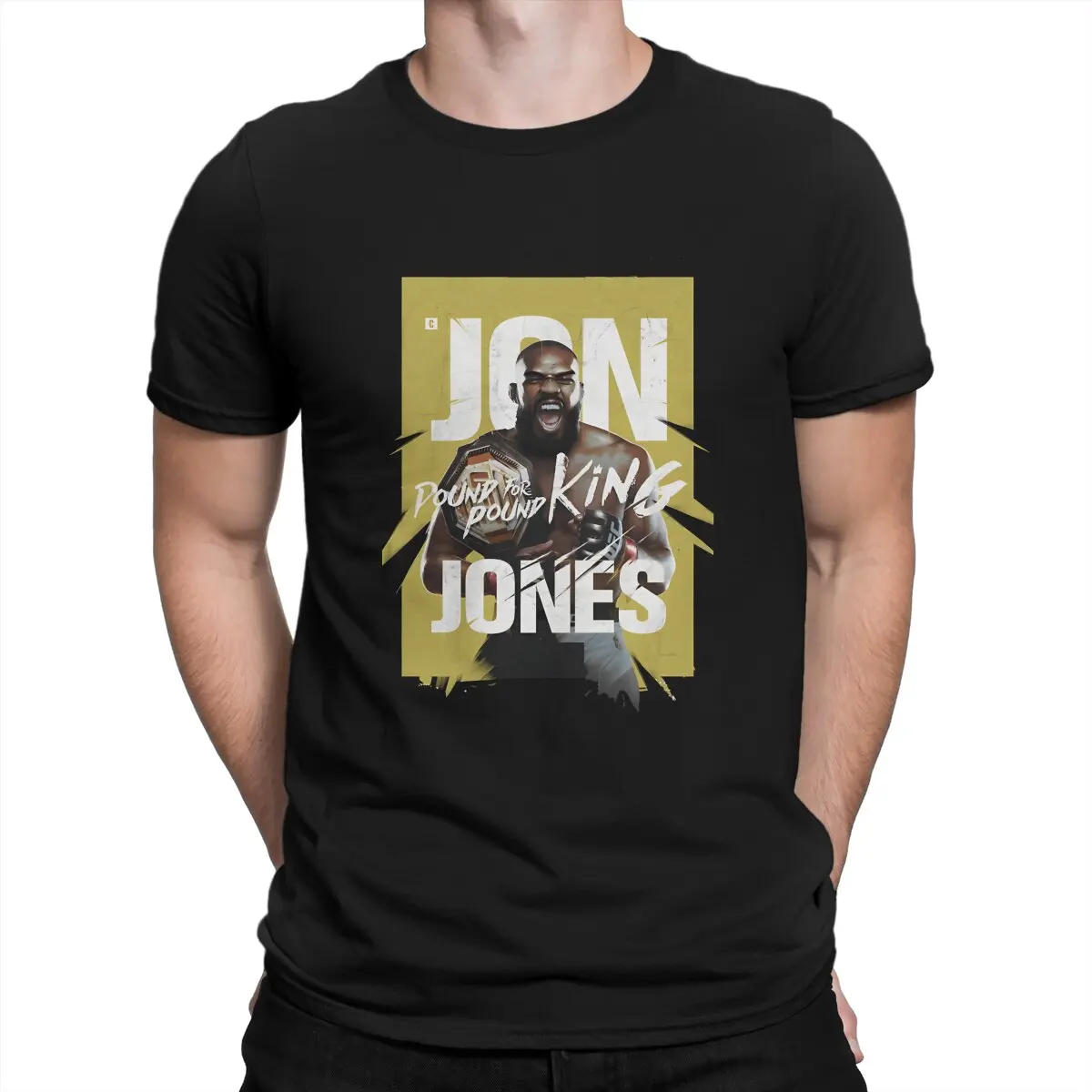 Novelty Jon Jon T-Shirt for Men Round Neck Pure Cotton T Shirt Jon Jones Short Sleeve Tees 4XL 5XL 6XL Clothes