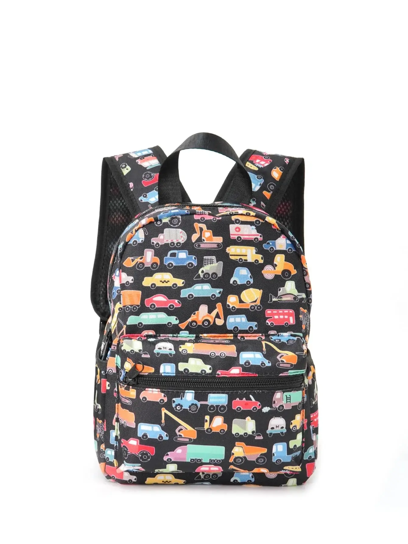 1 Pc Kids Boy Girl Cute Cartoon Unicorn Car Print Large Capacity Backpack Suitable For School Daily Use