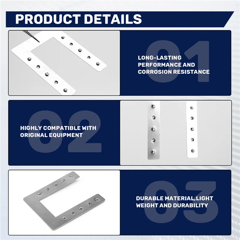 AT63-50PCS U-Type Stainless Steel Protection Gasket Solar Conductive Double Spike Plate For Photovoltaic Support
