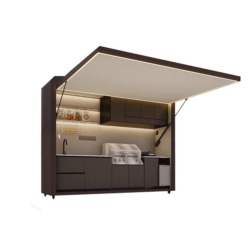 Mobile kitchen integrated house family courtyard barbecue bar mini integrated with kitchen activity room