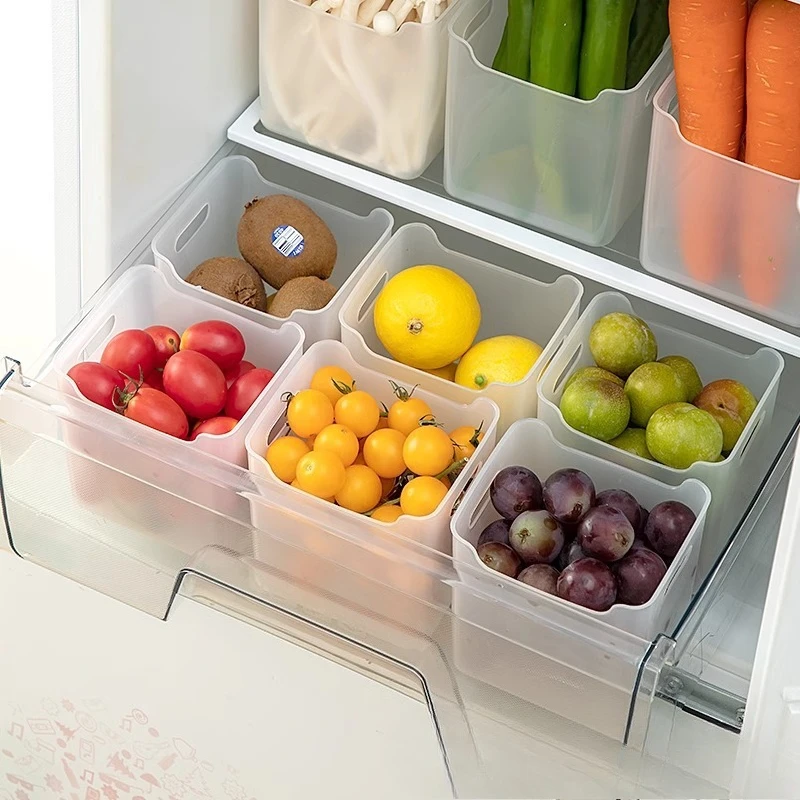 Fridge Side Door Container Organizer Accessories Wholesale Refrigerator Storage Boxes Kitchen Fruit Vegetable Fresh-keeping Box