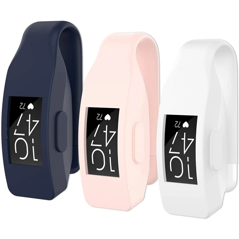 Комплект из 3 зажимов для зажимов Fitbit Inspire/Inspire HR со стальным листом, силиконовый зажим для аксессуаров