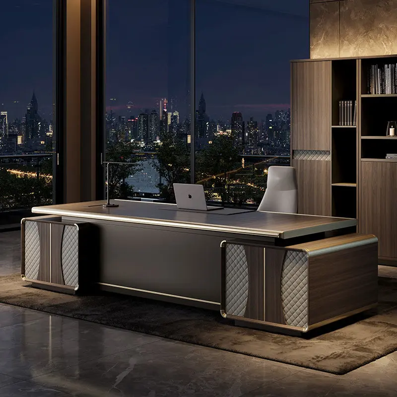 Luxury boss table file cabinet Computer desk office desks and workstations Tables pliante study Room desks Office Furniture