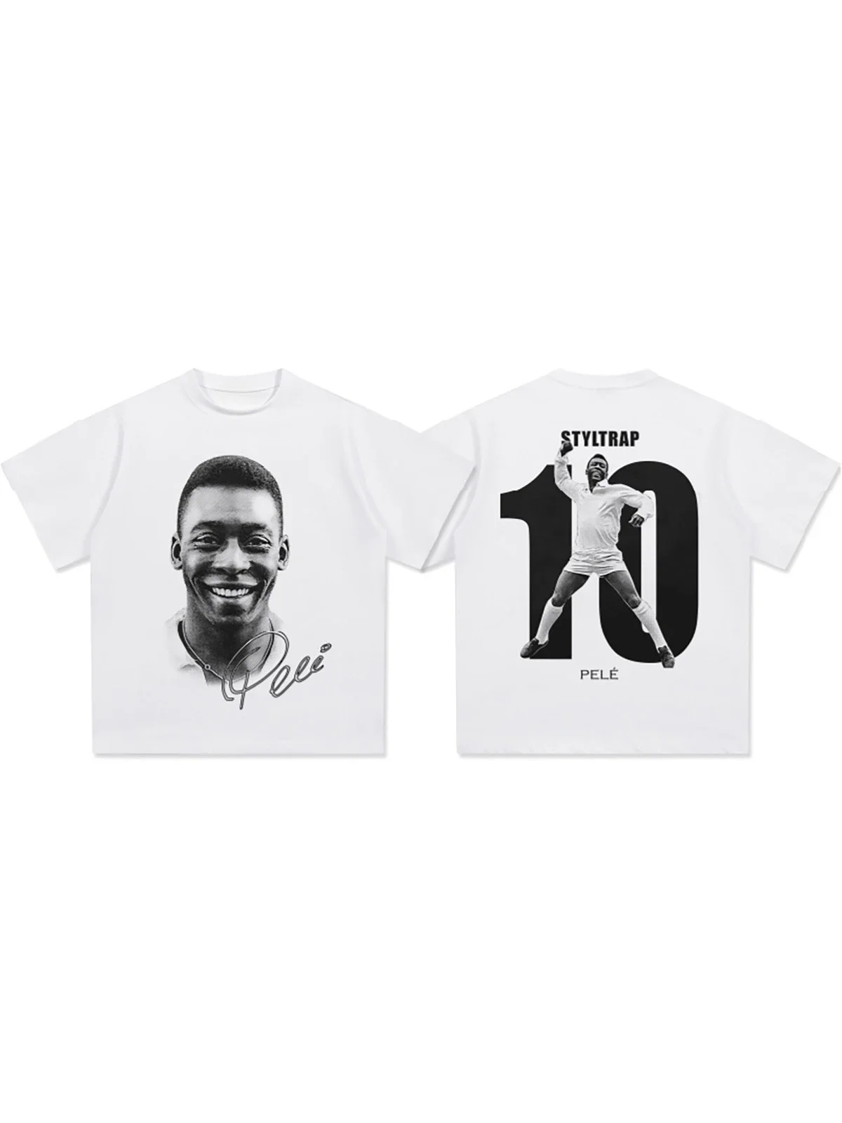 New Arrival Short Sleeved Round Neck Tshirt Men Clothing New in Top & Tees Mens T-Shirt Camisetas Pele Pele Figure Print 71048