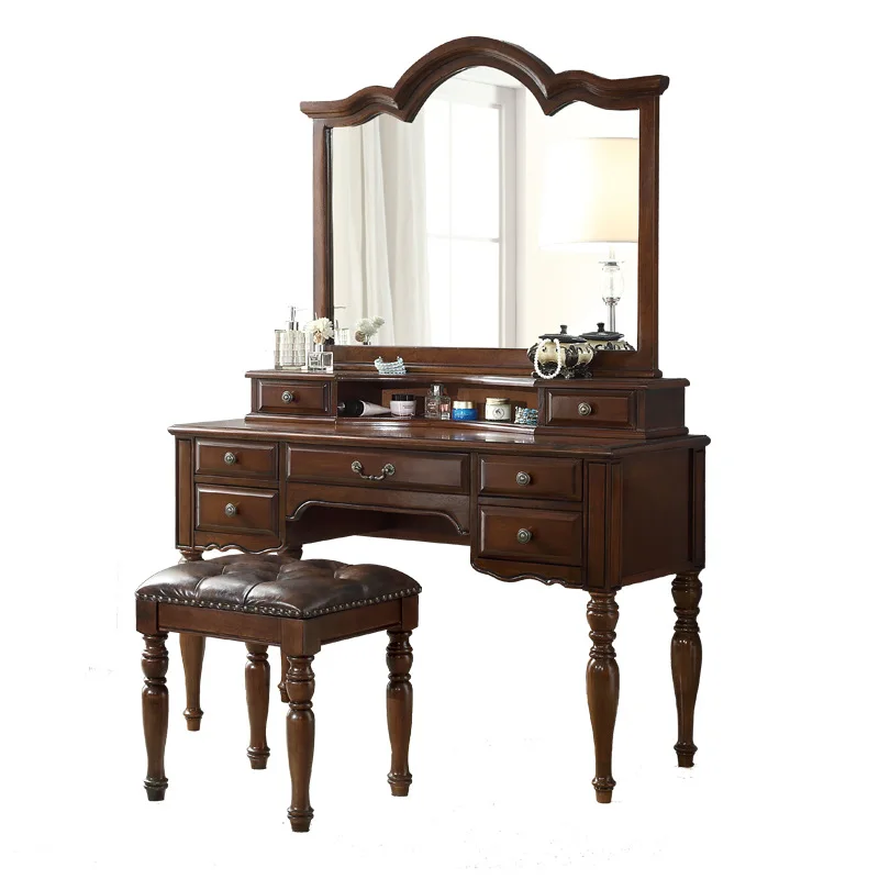 

American solid wood dresser, modern and simple bedroom, dressing table, European style
