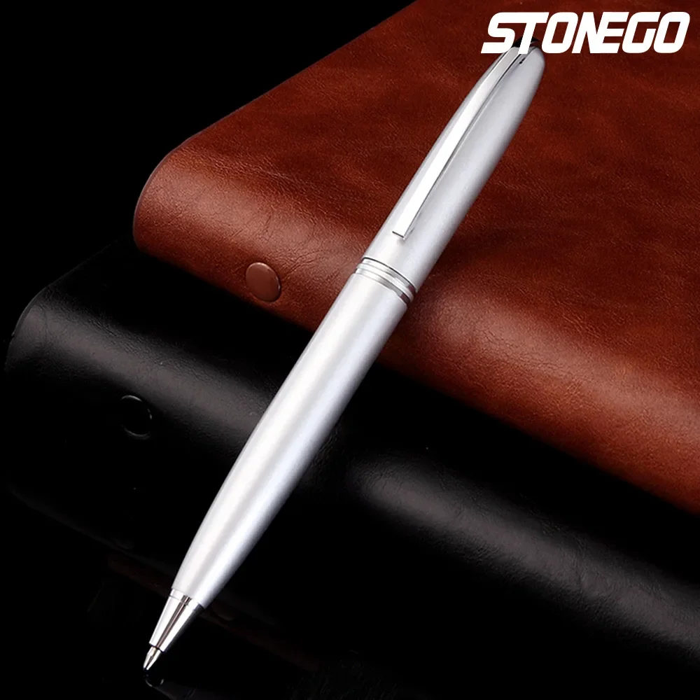 STONEGO Retractable Twist Metal Ballpoint Pens, Rollerball Pen Medium Point (1.0mm) Smooth Writing Twist Ball Pens Black Ink