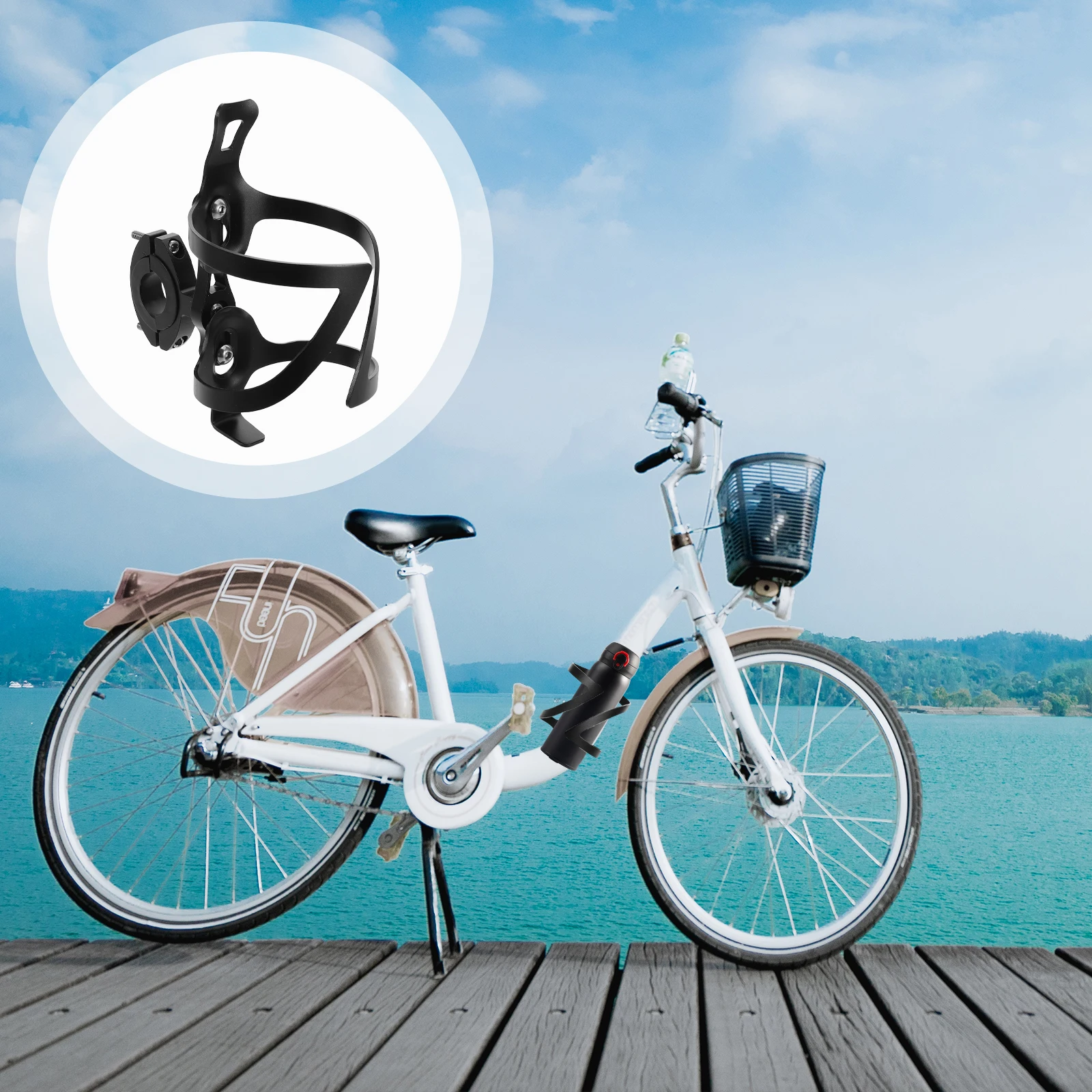 

1Set Aluminum Alloy Adjustable Bike Water Bottle Holder Quick Install Long Distance Cycling Bottle Cage Bike Cup Holder