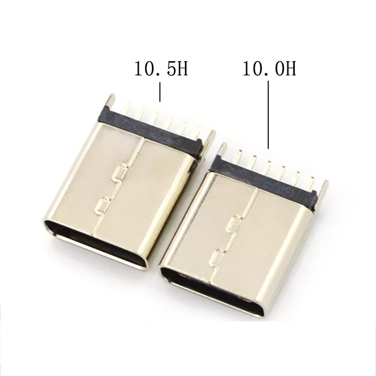 10.0H/10.5H high-speed flash data adapter USB socket connector TYPE-C 6pin 180-degree in-line