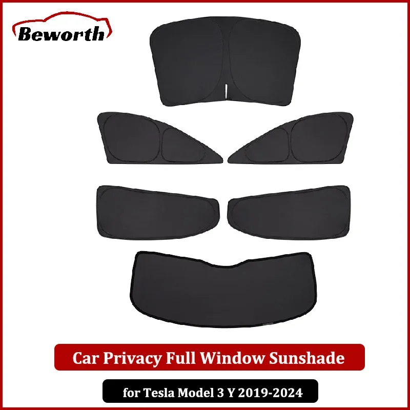 Car Privacy Side Window Sunshade for Tesla Model3 2019-2023 2024 Model Y Front Rear Windshield Screen Sun Shade Car Accessories