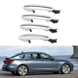 4Pcs White Car Exterior Comfort Access Door Handle Front Rear Left Right For BMW 5 6 7 Series F07 F10 F11 F06 F12 F13 F01 F02