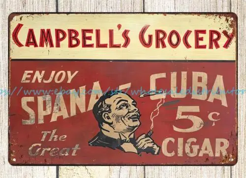 garage metal poster shelves Spana-Cuba Cigar metal tin sign