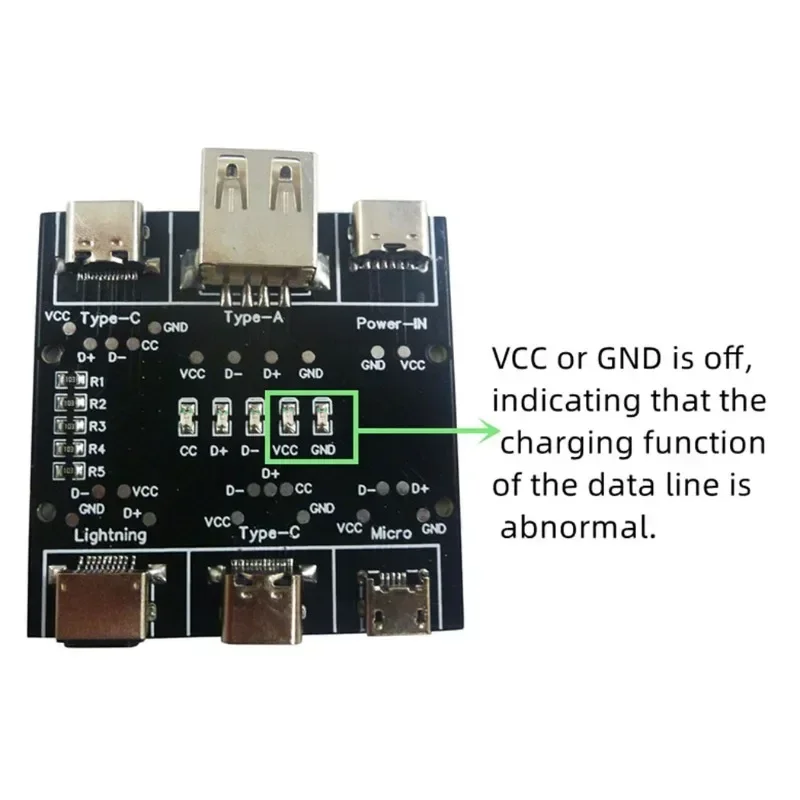 

Fast Detection Lightweight Durable USB Data Cable On-Off Detection Board for Micro Type-C Port USB Cable Tester