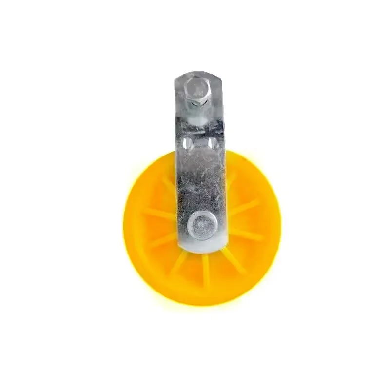 Fixed Single Pulley Block Wheel, Fixed Bolt Pulley Plastic Single Pulley Block Hanging Wire Towing Wheel, Loading 300KG, Yellow