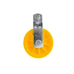 Fixed Single Pulley Block Wheel, Fixed Bolt Pulley Plastic Single Pulley Block Hanging Wire Towing Wheel, Loading 300KG, Yellow