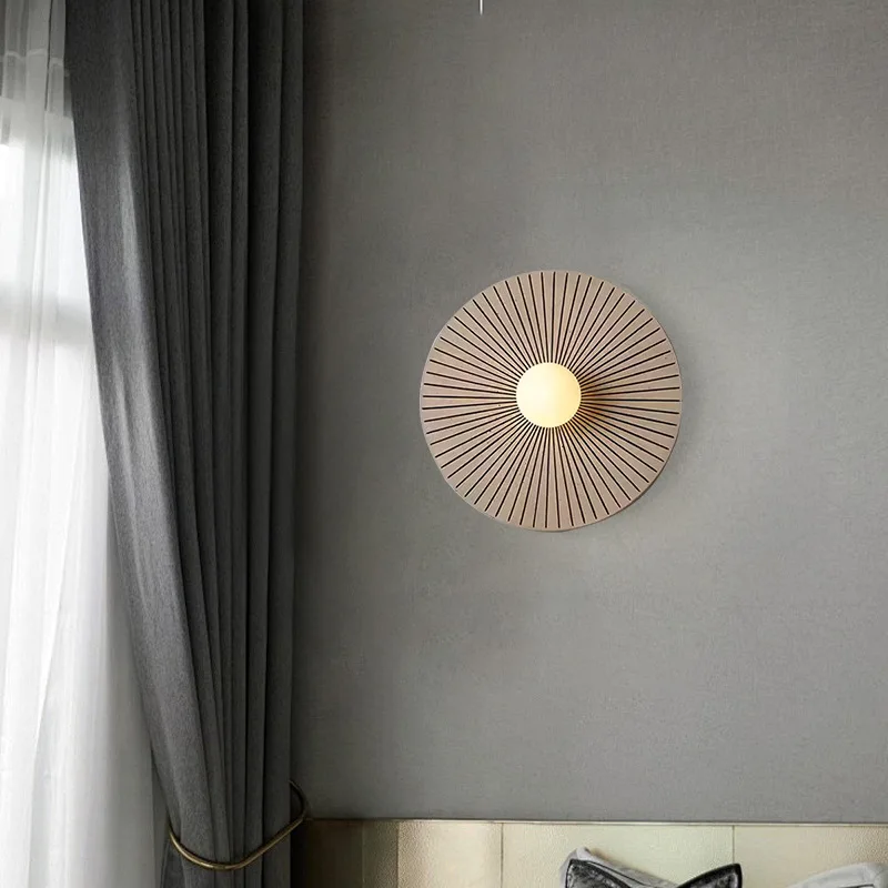 

Art Wabi-sabi Style Resin Wall Lamp With White Acrylic Glass Ball Lampshade Dazzling Patterns Round Plate Wall Light G4 Bulb