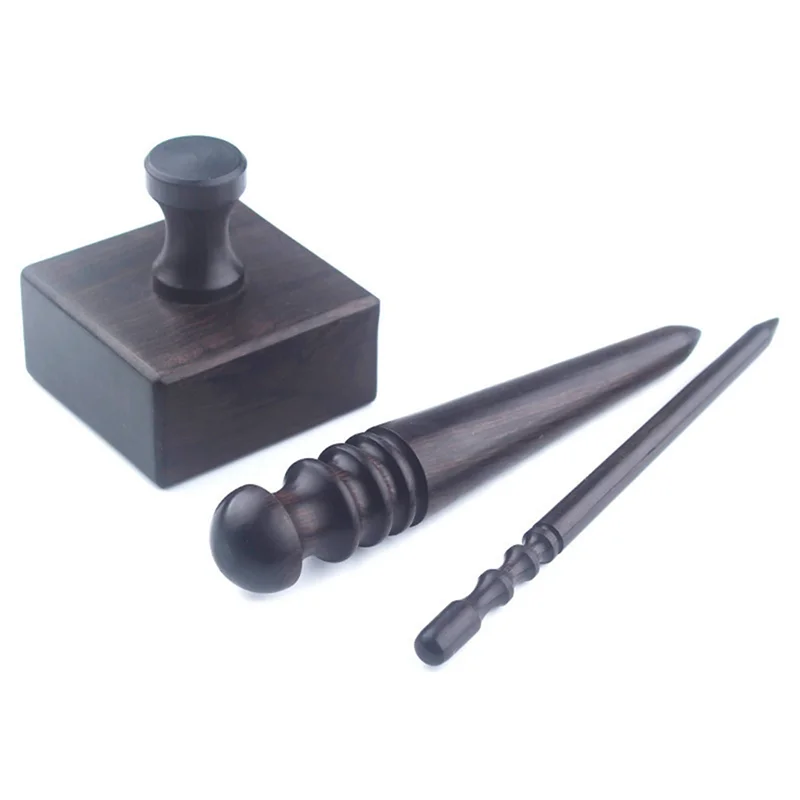 Leather Edge Burnisher Black Wood Edge Slicker Leather Craft Tool Leather Polish Grinding Tools 3 Type for Choose