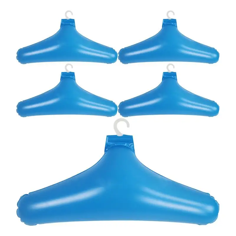 Cabides de viagem infláveis em PVC, cabides dobráveis para mala, ombro redondo, antiderrapante, economia de espaço, cabide, estável, 5pcs