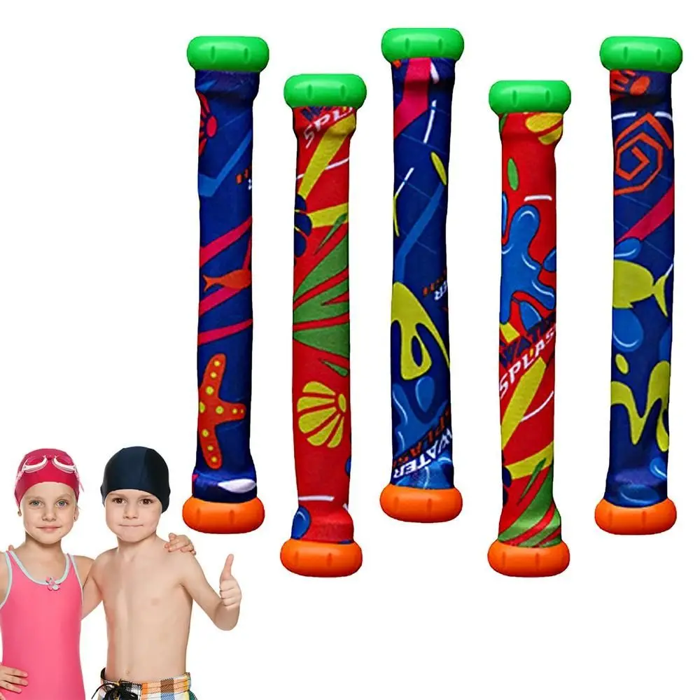 Underwater Sinking Diving Stick Toy, leve, multi-colorido, Visual Development Pool, presente das crianças, idades 4-8, 5pcs