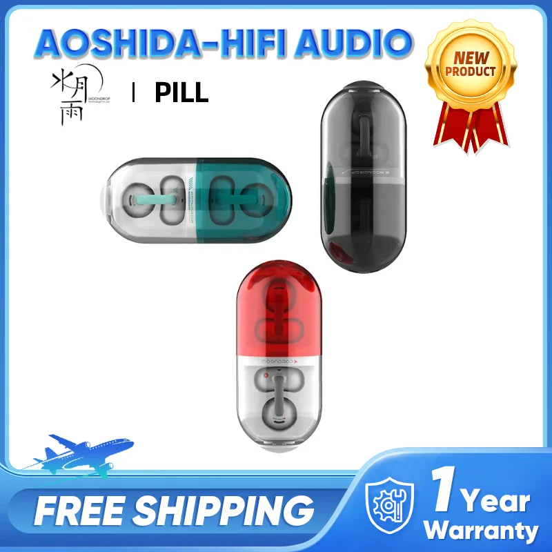 MOONDROP PILL OWS auriculares abiertos Bluetooth 6,0 auriculares colgantes IPX4 Clip de oreja abierta auriculares inalámbricos con píldora AI ENC integrada