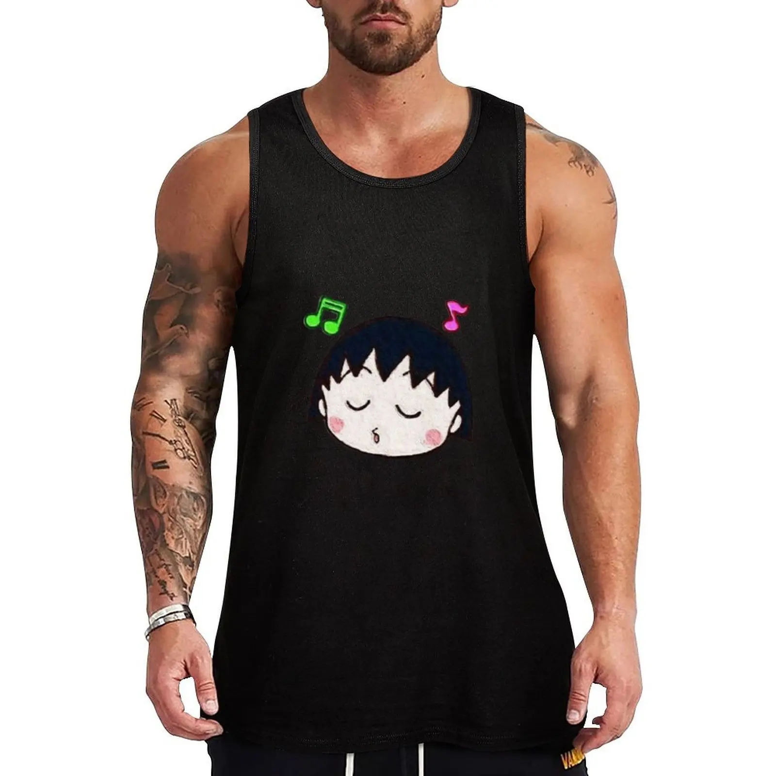 Maruko Chan Sticker Tank Top Casual Summer Tank Top Lightweight Sleeveless Shirt